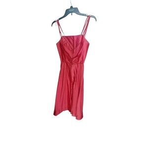 WILL  STEINNNON Pink Satin Dress Size S Spaghetti Strap Party Cocktail